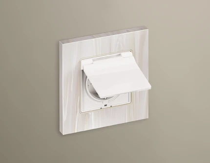 Розетка с/з с шторками IP44 Ambrella Volt ALFA MA108010