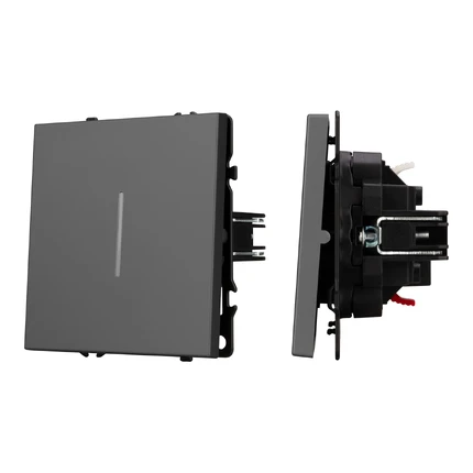 Выключатель звонковый с подсветкой NOBE SWT-MKR1-SFPL-L-GR Arlight 061736(1)