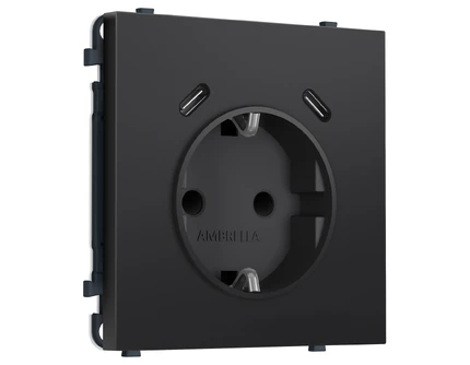 Розетка с/з со шторками + USB Ambrella Volt SIGMA MS810510