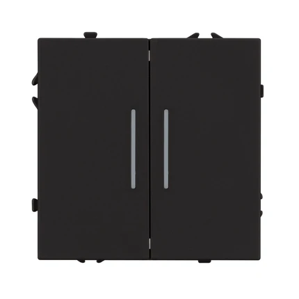 Выключатель проходной двухклавишный с подсветкой NOBE SWT-MKP2-SFPL-L-BK Arlight 054267(1)