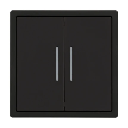 Выключатель проходной двухклавишный с подсветкой NOBE SWT-MKP2-SFPL-L-BK Arlight 054267(1)