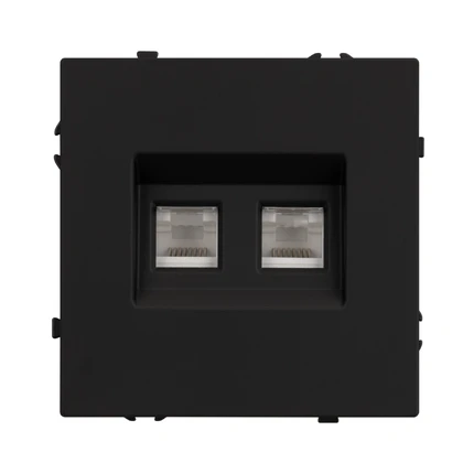 Розетка телефонная RJ-11 NOBE SCT-MTL2-SFPL-BK Arlight 054309(1)