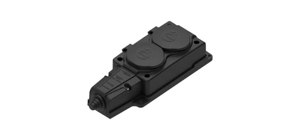 Розеточный блок на 2 поста Systeme Electric MULTISET MST4102BK