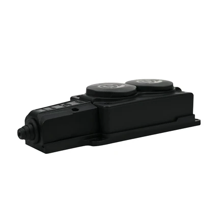 Розеточный блок на 2 поста Systeme Electric MULTISET MST4102BK