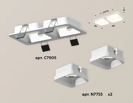 Точечный встраиваемый светильник Ambrella light TECHNO XC7905013