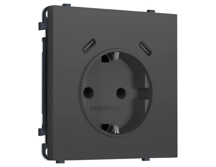 Розетка с/з со шторками + USB Ambrella Volt SIGMA MS910510