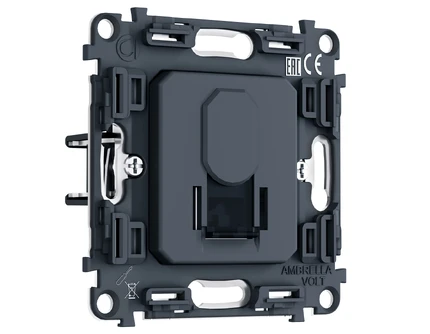 Механизм розетки телефонной RJ-11 Ambrella Volt QUANT PRO PR190