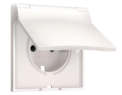 Лицевая панель для розетки с/з со шторками и крышкой IP44 Ambrella Volt SIGMA SP2080
