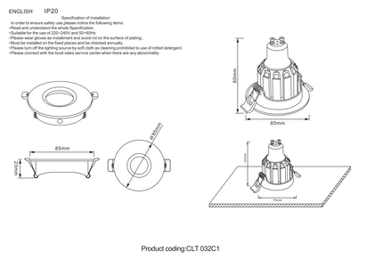 Точечный встраиваемый светильник Crystal Lux CLT 032C1 WH