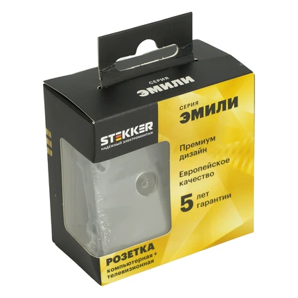 Розетка TV + интернет RJ-45 Stekker ЭМИЛИ 49950