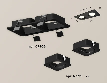 Точечный встраиваемый светильник Ambrella light TECHNO XC7906010