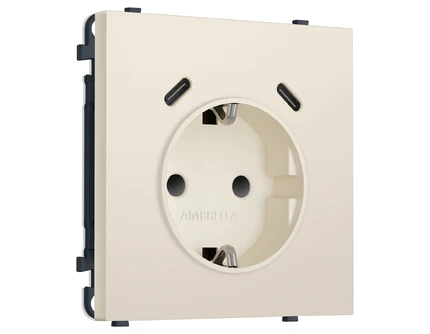 Розетка с/з со шторками + USB Ambrella Volt SIGMA MS330510