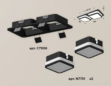 Точечный встраиваемый светильник Ambrella light TECHNO XC7906012