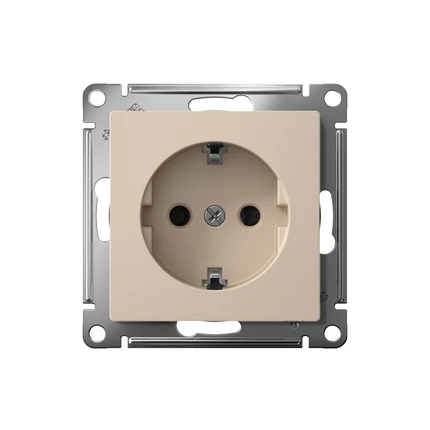 Розетка с/з со шторками Systeme Electric ATLASDESIGN ATN001245S