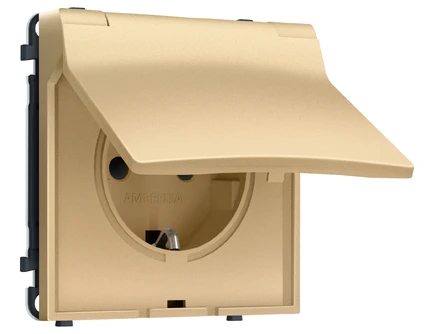Розетка с/з со шторками и крышкой IP44 Ambrella Volt SIGMA MS888010