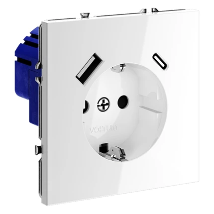 Розетка с/з со шторками + USB VOLTUM S70 VLS040501