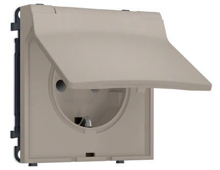 Розетка с/з со шторками и крышкой IP44 Ambrella Volt SIGMA MS368010