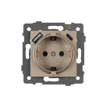 Розетка с/з + USB SCT-MUAC-PL-GD-V Arlight 049832