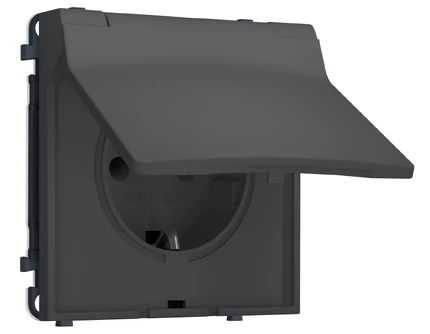 Розетка с/з со шторками и крышкой IP44 Ambrella Volt SIGMA MS908010