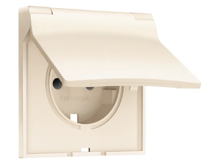 Лицевая панель для розетки с/з со шторками и крышкой IP44 Ambrella Volt SIGMA SP2480