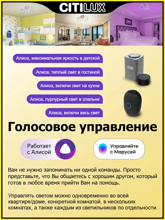 Потолочная люстра Citilux ДЖЕМИНИ СМАРТ CL229A151E
