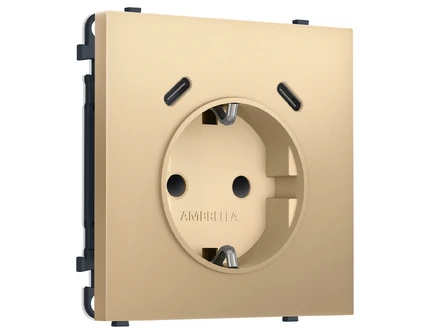Розетка с/з со шторками + USB Ambrella Volt SIGMA MS890510