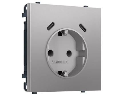 Розетка с/з со шторками + USB Ambrella Volt SIGMA MS510510
