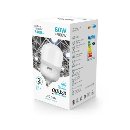 Светодиодная лампа Gauss T160 60W 5400Lm 4000K E27 63226