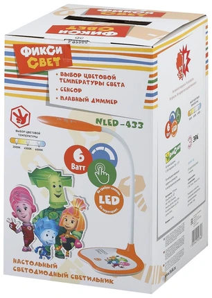 Детская настольная лампа Эра NLED-433-6W-OR