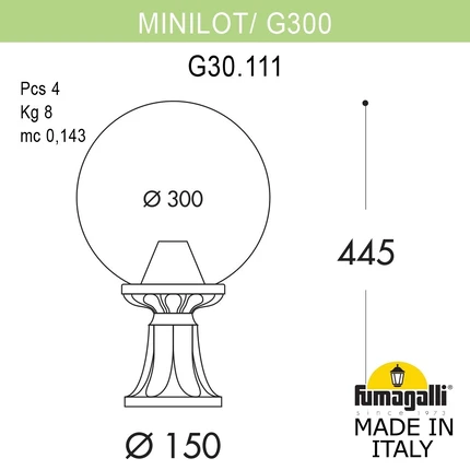Ландшафтный светильник Fumagalli MINILOT/G300 G30.111.000.WXE27