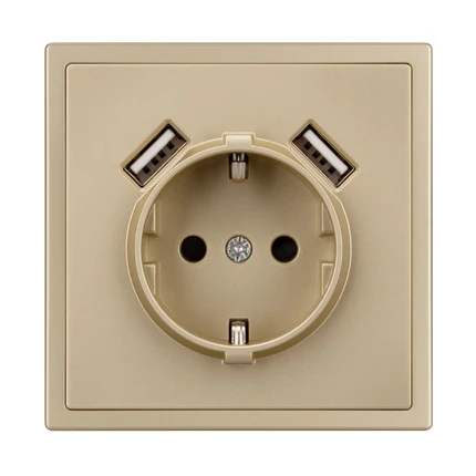 Розетка с/з со шторками + USB NOBE SCT-MUAA-SFPL-GD Arlight 054290(1)