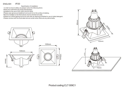 Точечный встраиваемый светильник Crystal Lux CLT 009C1 WH