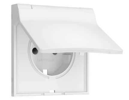 Лицевая панель для розетки с/з со шторками и крышкой IP44 Ambrella Volt SIGMA SP8280