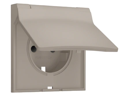 Лицевая панель для розетки с/з со шторками и крышкой IP44 Ambrella Volt SIGMA SP3680