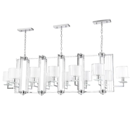 Подвесная люстра Crystal Lux NICOLAS SP12 L1600 NICKEL/WHITE