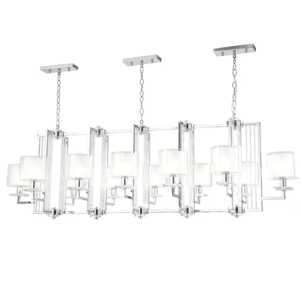 Подвесная люстра Crystal Lux NICOLAS SP12 L1600 NICKEL/WHITE