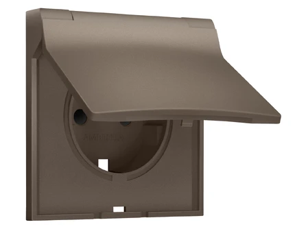 Лицевая панель для розетки с/з со шторками и крышкой IP44 Ambrella Volt SIGMA SP6380