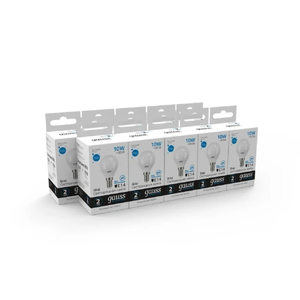 Светодиодная лампа Gauss Шар 10W 750Lm 6500K E14 53130