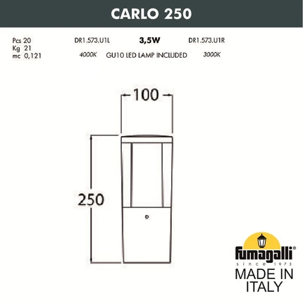Ландшафтный светильник Fumagalli CARLO 250 DR1.573.000.AXU1L