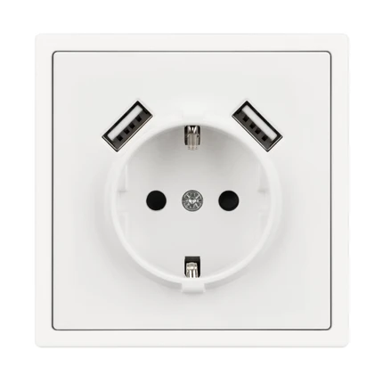 Розетка с/з со шторками + USB NOBE SCT-MUAA-SFPL-WH Arlight 054288(1)
