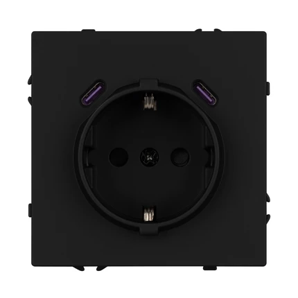 Розетка с/з со шторками + USB NOBE SCT-MUCC-SFPL-BK Arlight 061813(1)