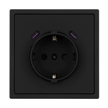 Розетка с/з со шторками + USB NOBE SCT-MUCC-SFPL-BK Arlight 061813(1)
