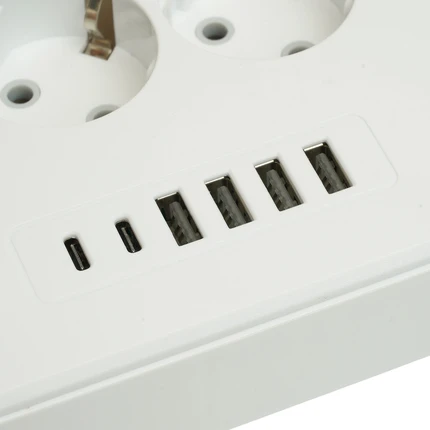 Удлинитель на 3 поста + 4USB + 2Type-C Stekker HOME PLUS 49979
