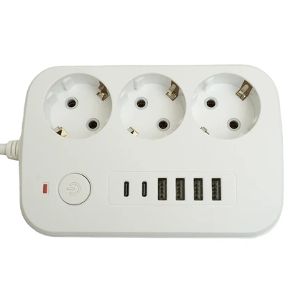 Удлинитель на 3 поста + 4USB + 2Type-C Stekker HOME PLUS 49979