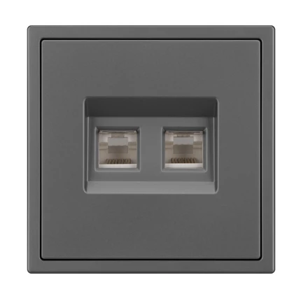 Розетка телефонная RJ-11 NOBE SCT-MTL2-SFPL-GR Arlight 054311(1)