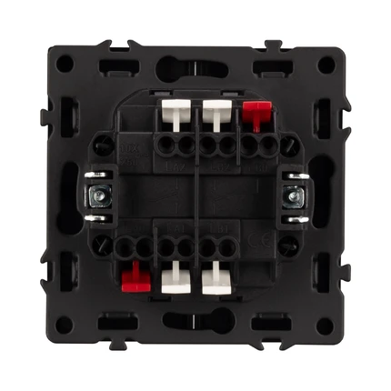 Выключатель проходной двухклавишный с подсветкой NOBE SWT-MKP2-SFPL-L-GR Arlight 054269(1)