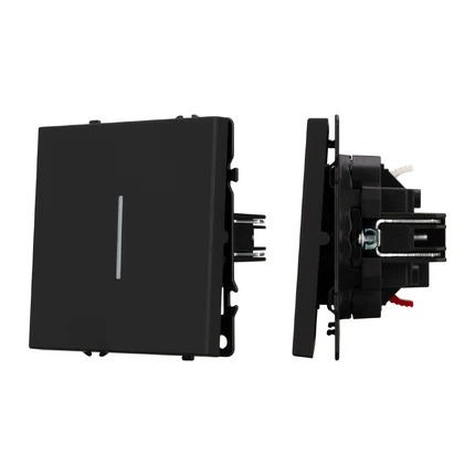 Выключатель проходной одноклавишный с подсветкой SWT-MKP1-SFPL-L-BK Arlight 054261(1)