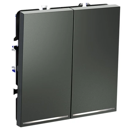 Переключатель проходной двухклавишный с подсветкой VOLTUM S70 VLS020406
