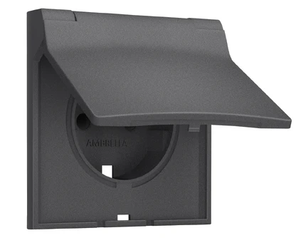 Лицевая панель для розетки с/з со шторками и крышкой IP44 Ambrella Volt SIGMA SP6580
