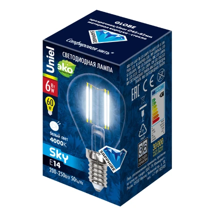 Светодиодная лампа Uniel Шар 6W 500Lm 4000K E14 UL-00001371